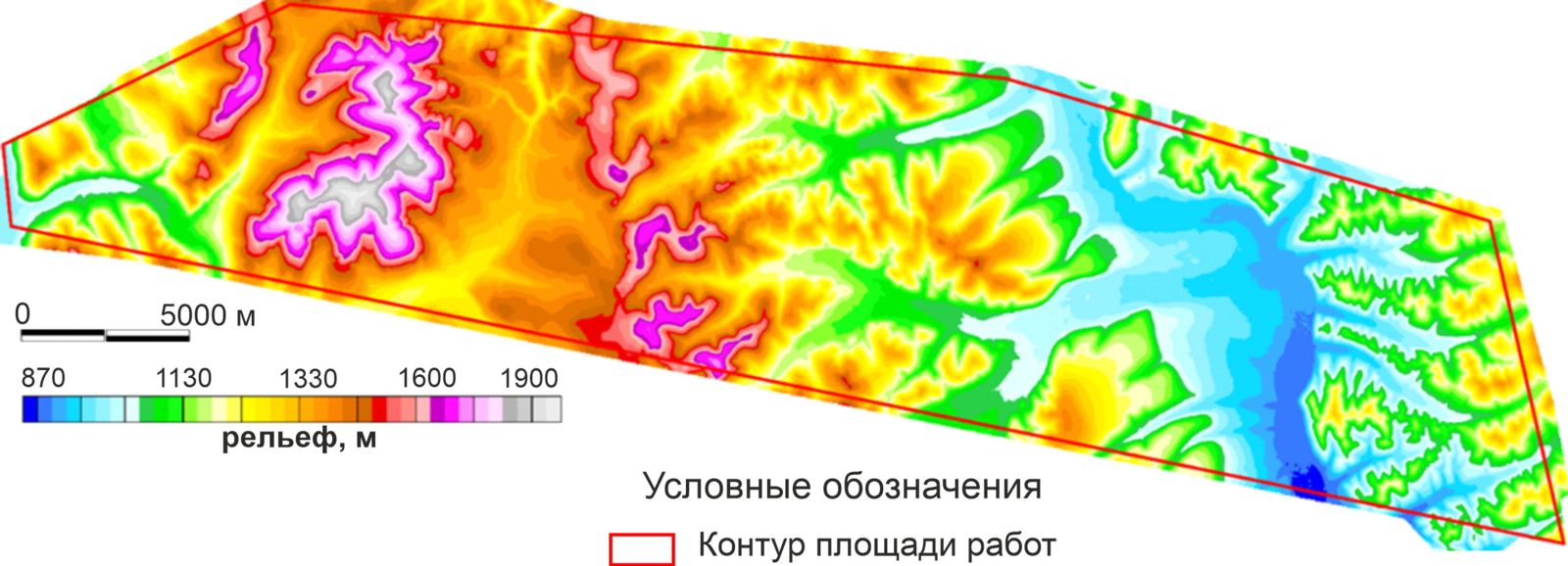 Рисунок 7. Рельеф местности